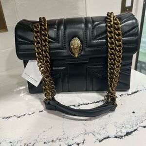 NWT Kurt Geiger Black Quilted Kensington Shoulder Bag